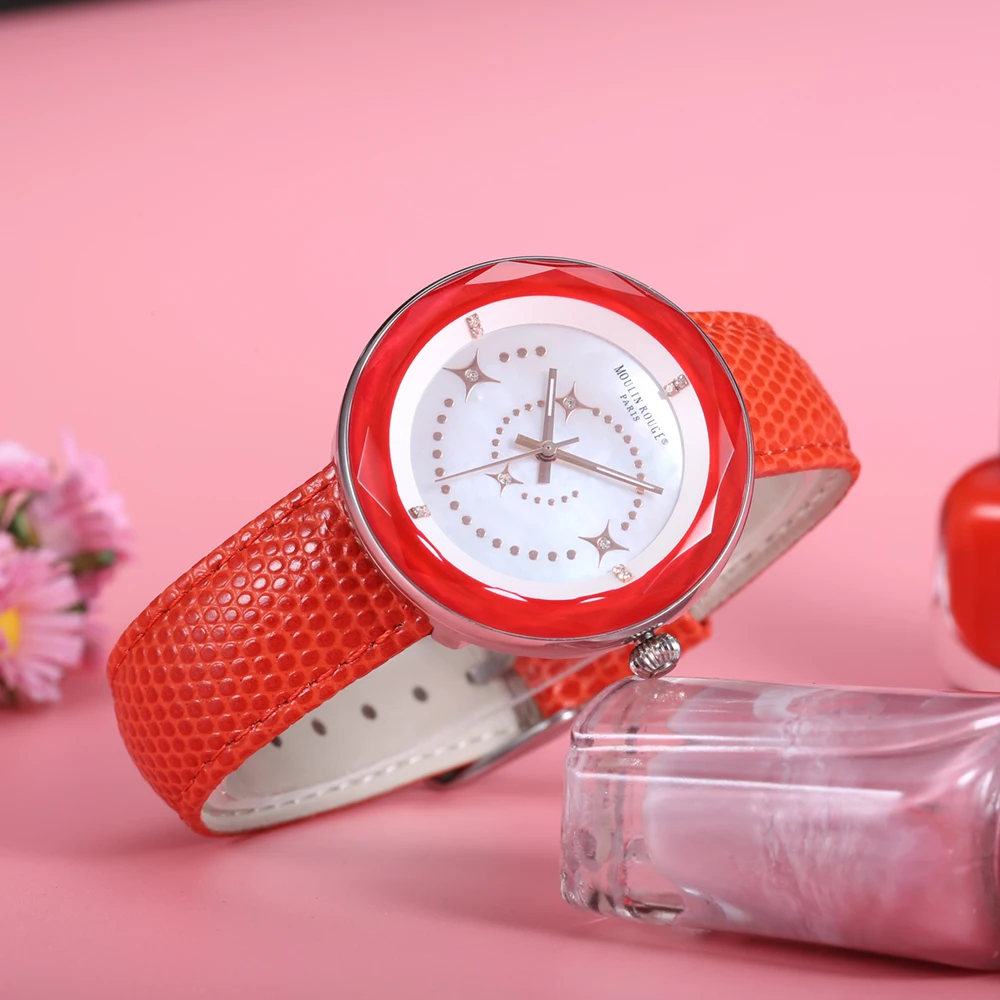 BERNY Women's Watch Japan Quartz Movement Casual Waterproof Luminous Hands Ladies Leather Strap Wristwatch Clock for Woman