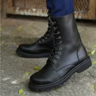 Военные тактические ботильоны, мужские уличные кожаные зимние меховые теплые мужские ботинки, армейские охотничьи ботинки для мужчин, повседневная черная обувь