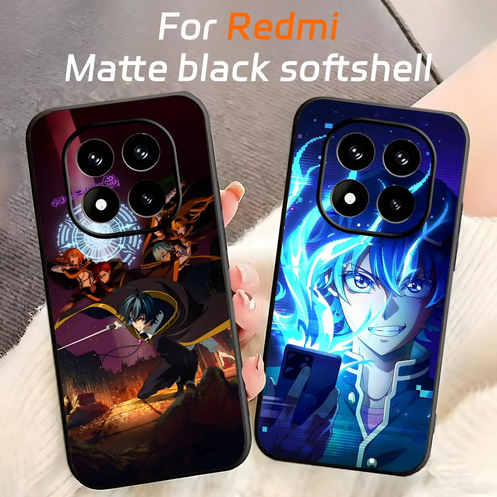 Фото Чехол для телефона Redmi Note15 14 13 12 11Pro Plus 5G 14C A3, мягкий черный чехол для телефона Wistoria Wand and Sword №1