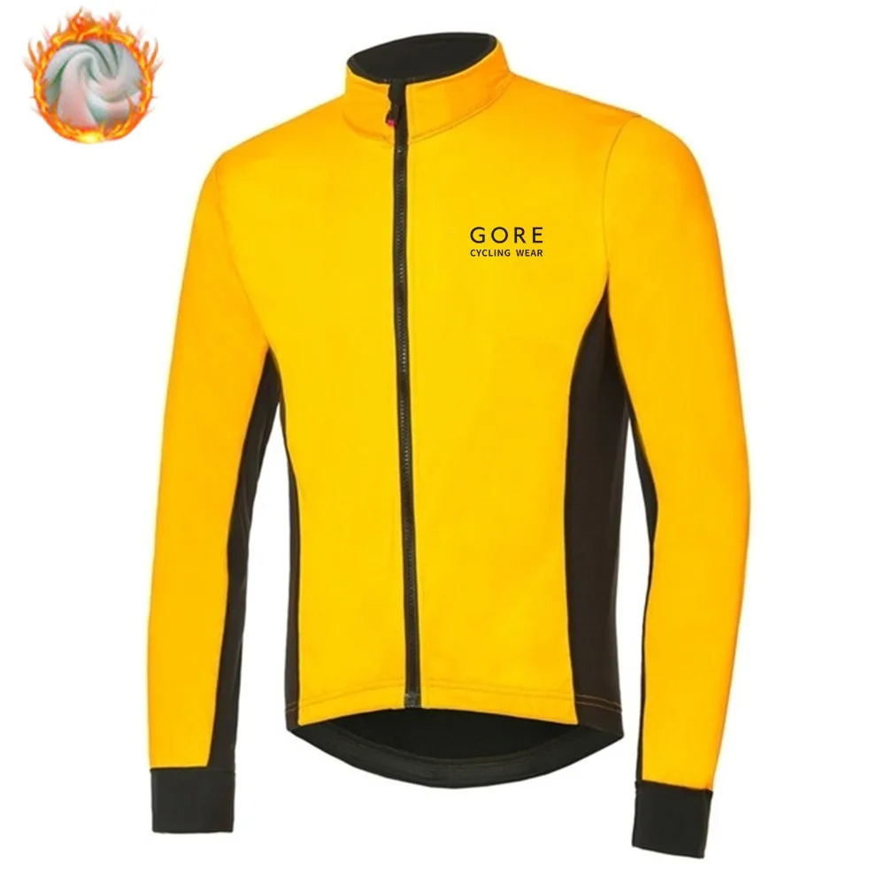 

Winter Thermal Fleece Cycling Jacket Men Long Sleeves Jersey Warm GORE Cycling Wear Ropa Ciclismo Maillot Mountain Bike Clothing