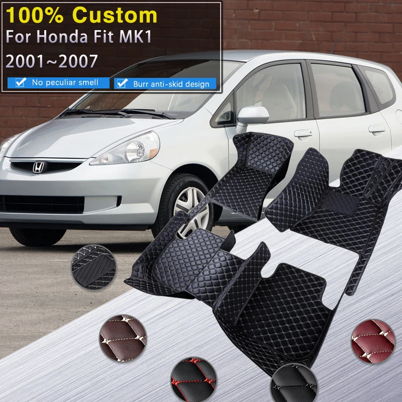 

Car Floor Mats For Honda Fit Jazz 2001~2007 Luxury Leather Mat Protective Pad Rugs Carpets Car Accessories GD1 2 3 4 5 GE1 2 3