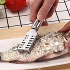 Нож для чистки рыбьей чешуи из нержавеющей стали Съемник чешуи для морепродуктов щетка для быстрой чистки скребок кухонные инструменты аксессуары