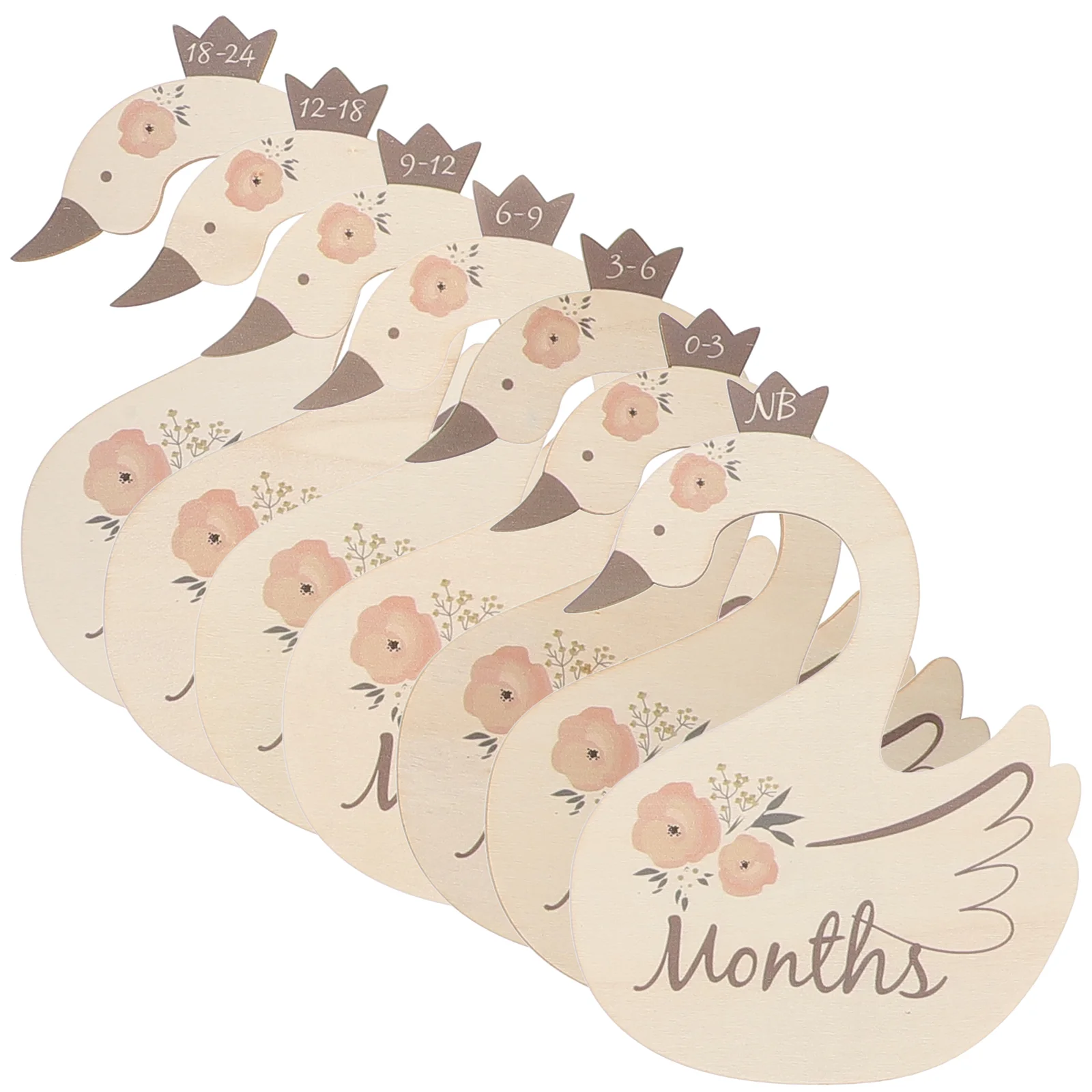 

7pcs Cartoon Practical Convenient Lovely Swan Decor Closet Dividers For Baby Clothes for Home Store