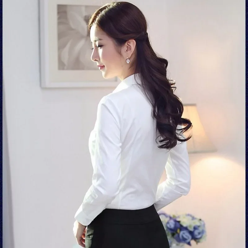 Women's Spring Autumn New Long Sleeve Shirt Slimming Plus Size Korean Style Professional Workwear Base Layer Top