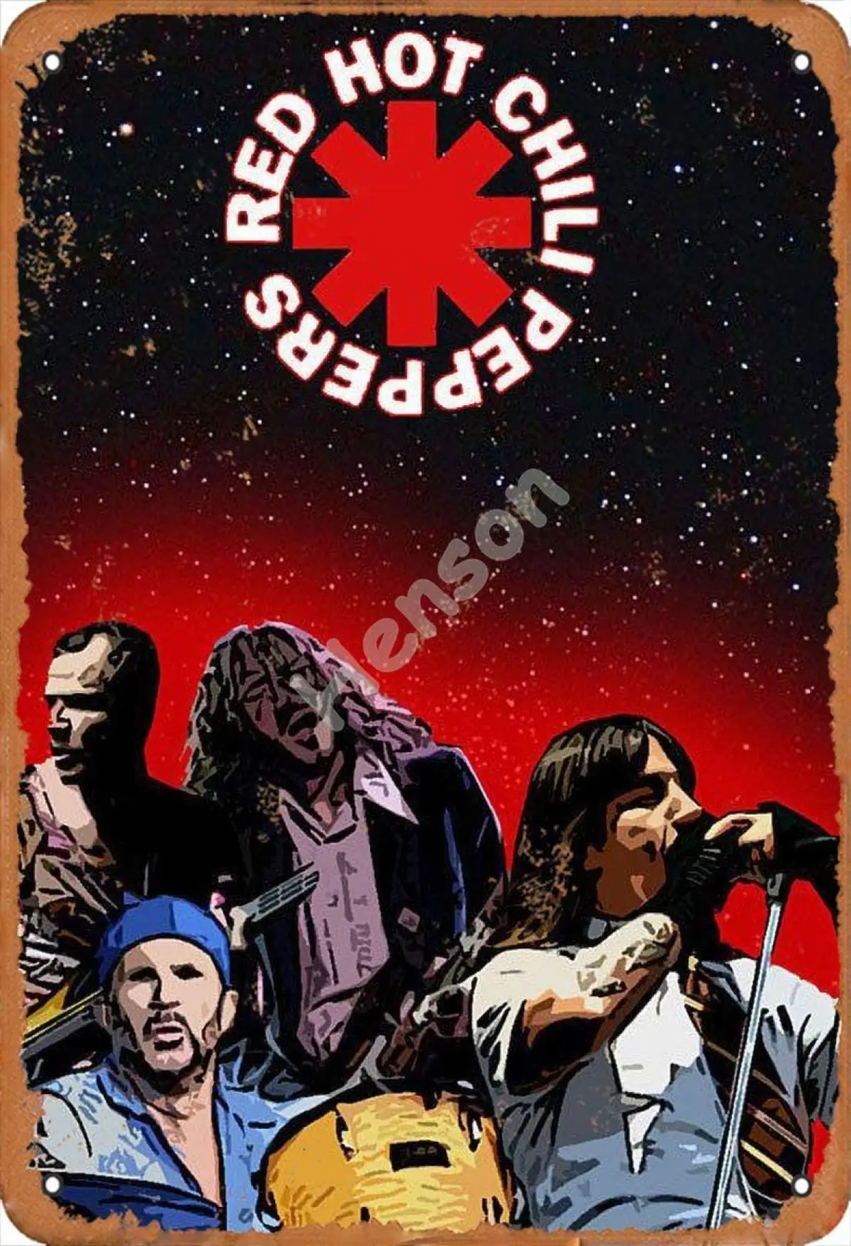 

Red Hot Chili Peppers Night sky Vintage Tin Sign Art Iron Painting Rusty Poster Decoration Aluminum plaque