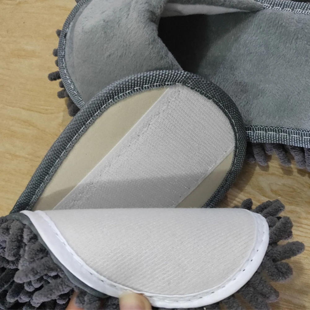 

Removable Home Floor Mopping Shoe Cover Super Soft Lazy Floor Sweeping Slippers With Elastic Band Solid Color Scrub Slippers Mop