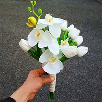 pure orchid with tulip bouquet fleur artificielle bouquet demoiselle d%e2%80%99honneur d%c3%a9co mariage