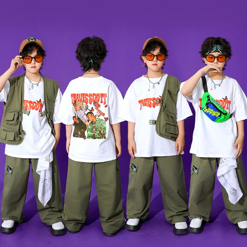 2023 джазовые современные танцевальные костюмы для детей свободный зеленый жилет