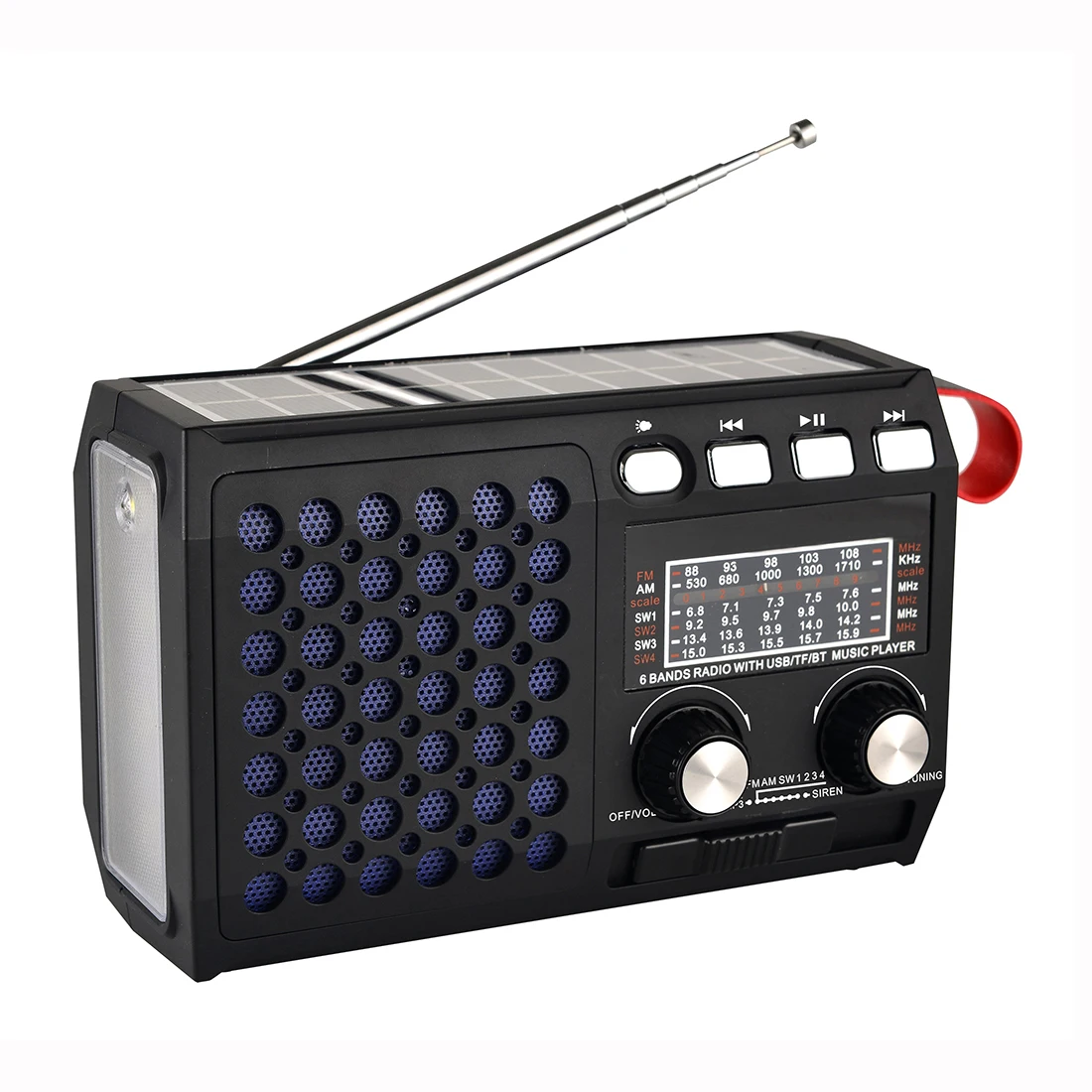 

Newest Emergency Radio Rechargeable Portable FM AM SW1-4 Radio with Bluetooth Speaker USB disk or TF Card MP3 Music Player