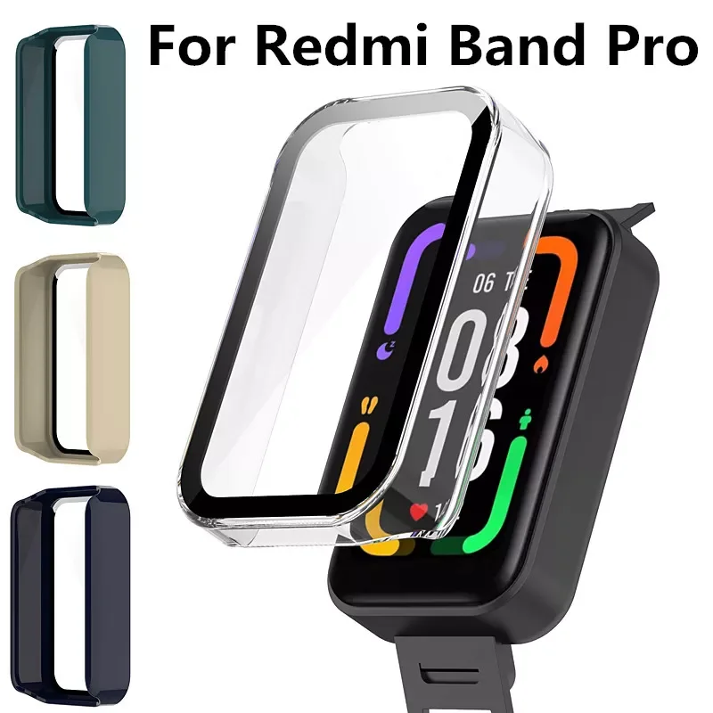 

Redmi Smart Band Pro PC Hard Case+Tempered Glass Screen Protector Case Frame Protective Bumper Cover For Redmi Band Pro Case