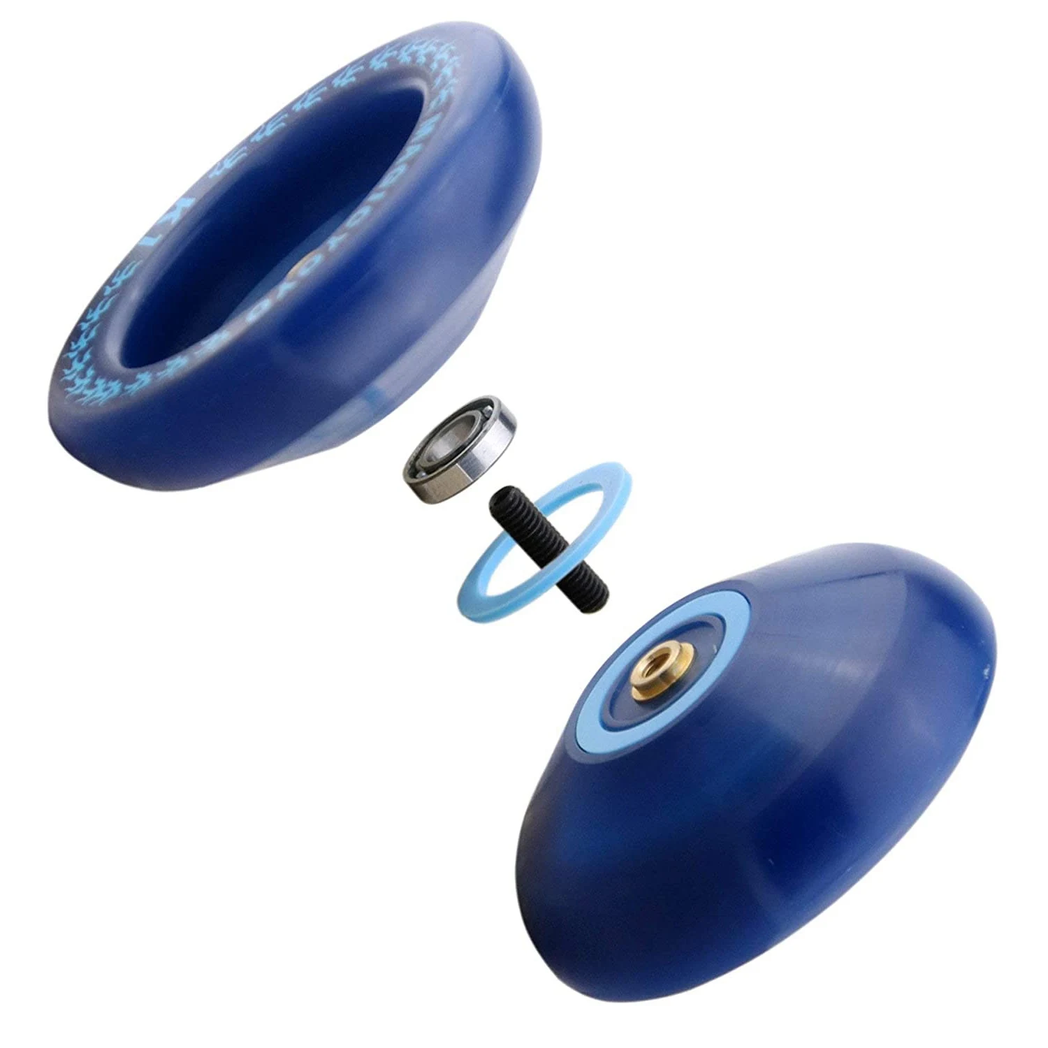 Responsive YoYo K1-Plus with Yoyo Sack + 5 Strings and Yo-Yo Glove Gif Blue