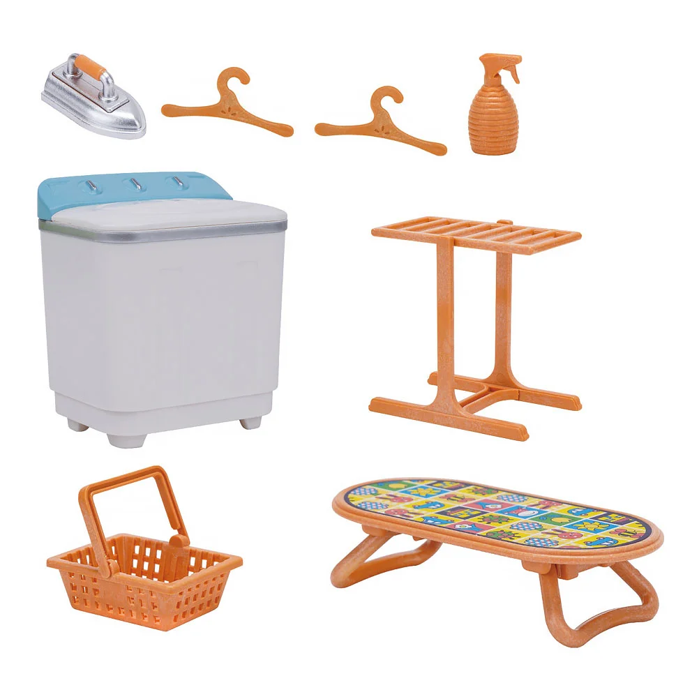 

Miniminiature Furniturehouse Accessories Washing Machine Ornament Scene Hanger Miniatures Iron Playset 12 Kid Pretend Play Set