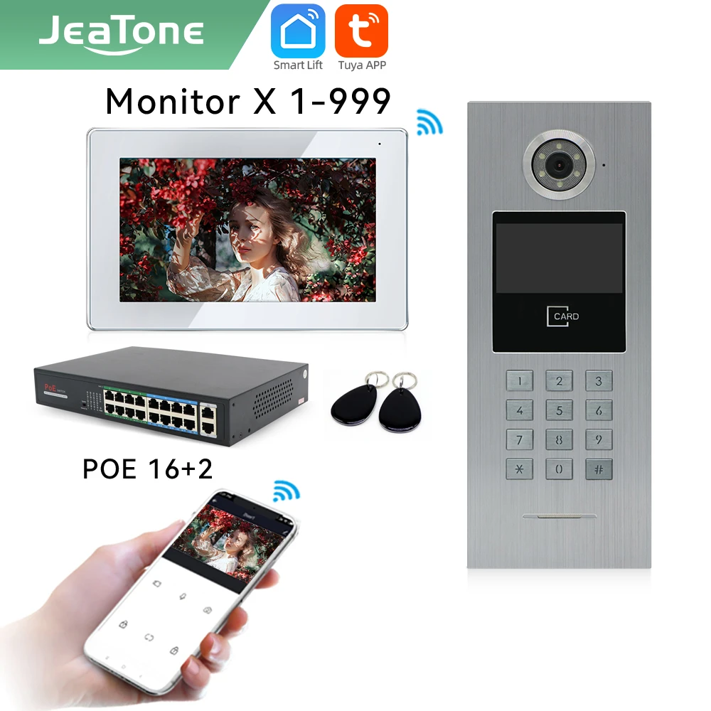 Jeatone Smart Home 7 inch IP WIFI Video Intercom--- Monitor only TUYA APP Custom collocation