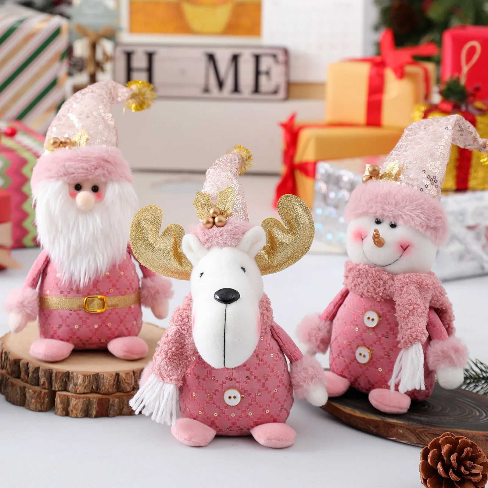 

Christmas Series Plush Toys Telescopic Long Legged Elk Snowman Christmas Room Props Decoration Plushies Doll Gifts декор для дом