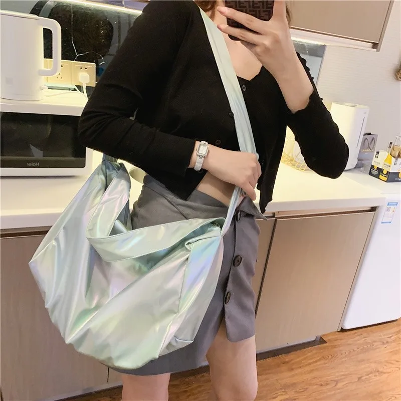 FLAMING MOUNTAIN material colorful hand-held large shopping bag 2022 spring new fashion trend one-shoulder messenger bag