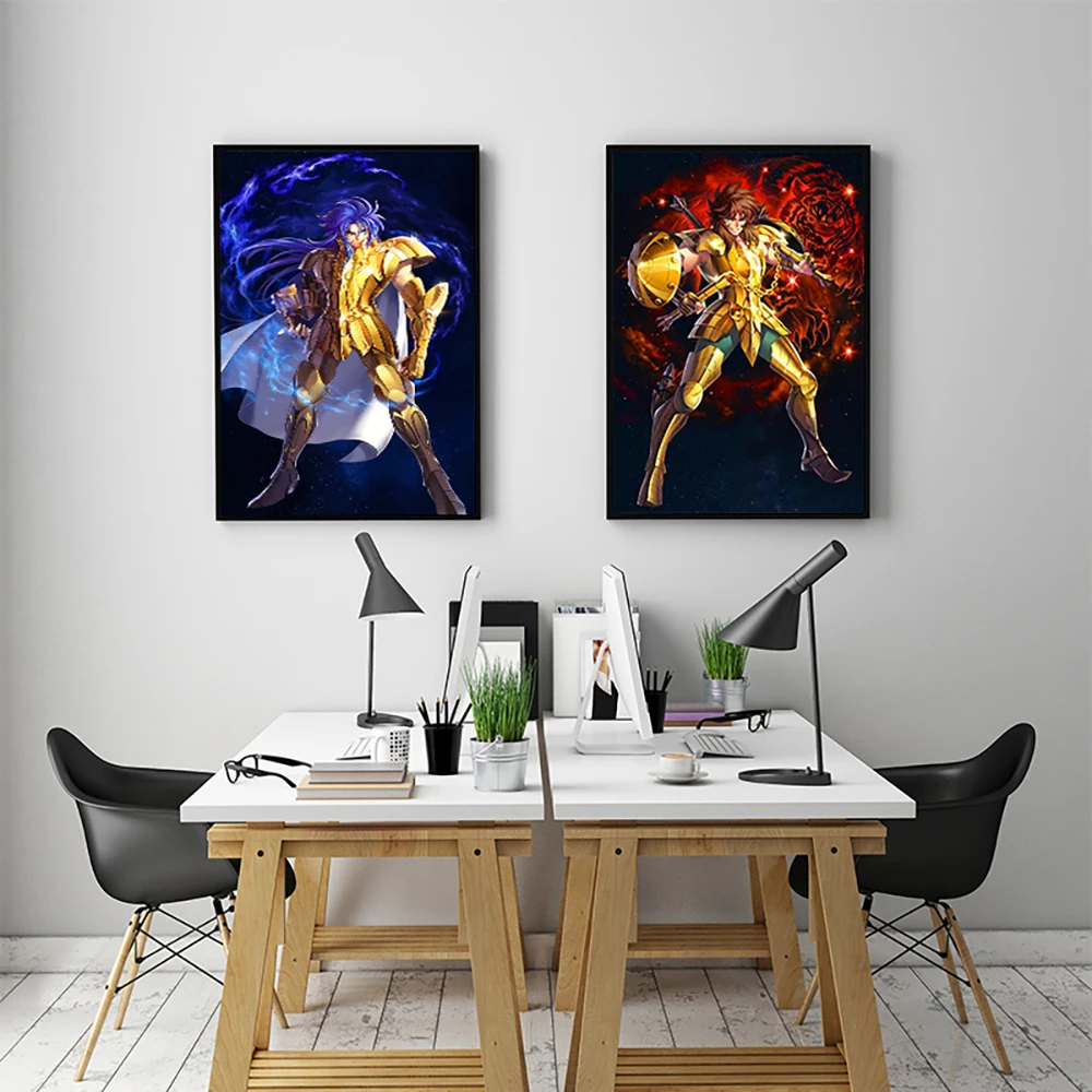 

Japanese Classic Anime Gold Saint Seiya Decoration Mural Poster Canvas Painting and Room Wall Art Prints for Modern Home Decor