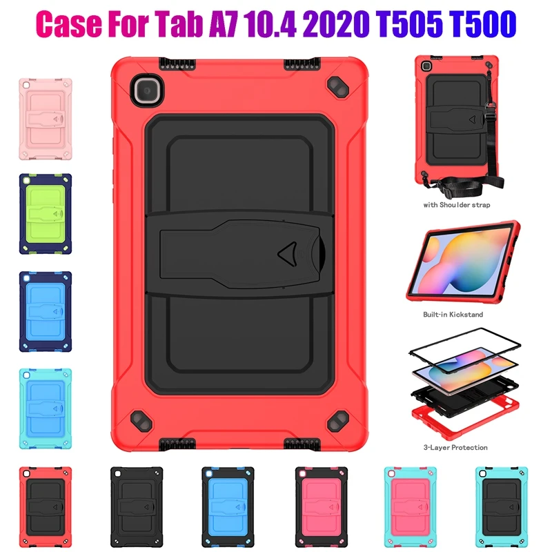 

Case For Samsung Tab A7 10.4 2020 T505/T500 Tablet Anti-Drop Case with Tablet Stand and Strap
