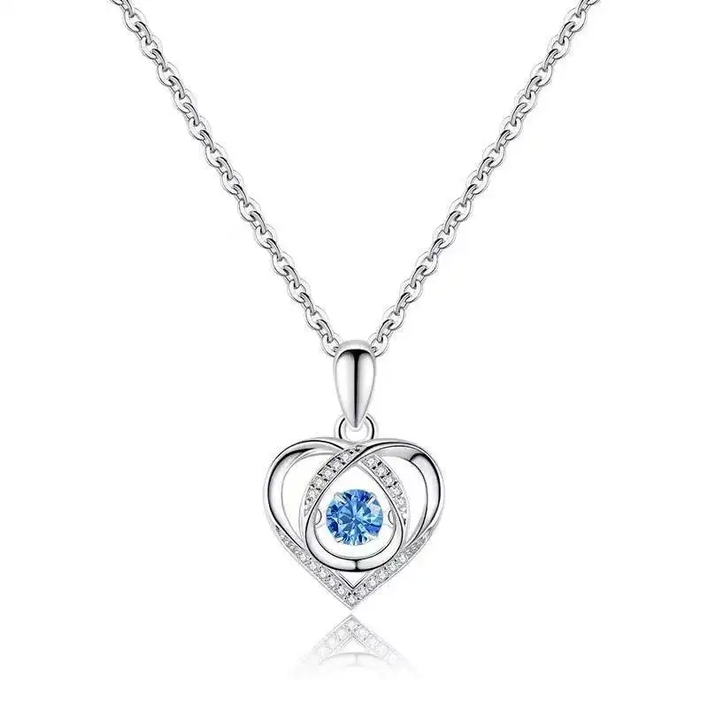 

Beating Heart Necklace Female S925 Silver Simple Love Heart Pendant Jewelry
