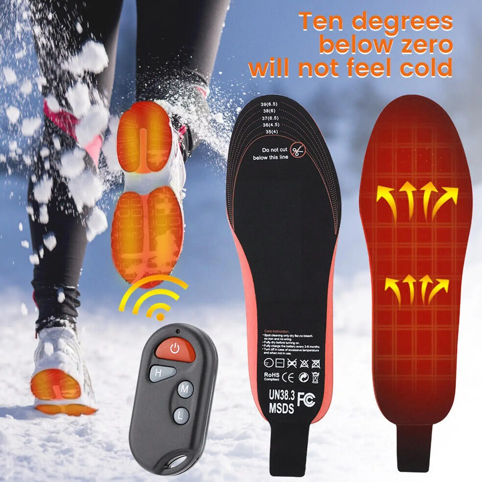

1pair Usb Heated Shoe Insoles Winter Feet Warm Sock Pad Washable Warming Mat Unisex Insoles Thermal Warm Electric Foot Pad J8q1