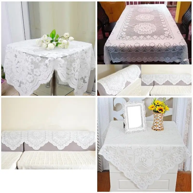 

NEW Beautiful Lace Embroidery Tablecloth Dining Center Table Decoration Round Square Rectangle Oval YE-Hot