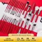 BEILI красные кисти для макияжа из натурального материала набор 11-30 шт тональный порошок Хайлайтер для ресниц бровей Профессиональные Тени для век кисть для макияжа