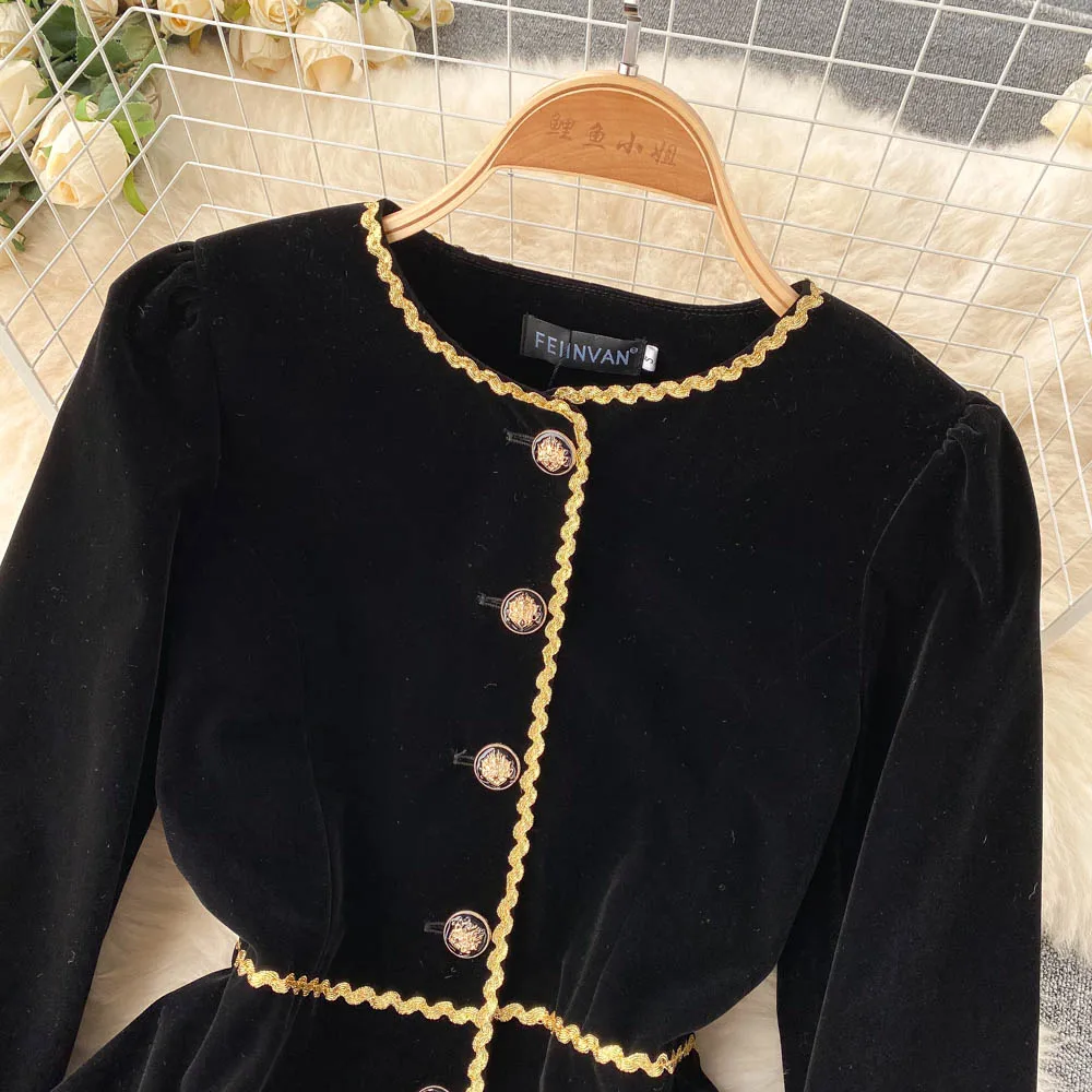 Женский винтажный костюм из двух предметов привлекательная бархатная короткая