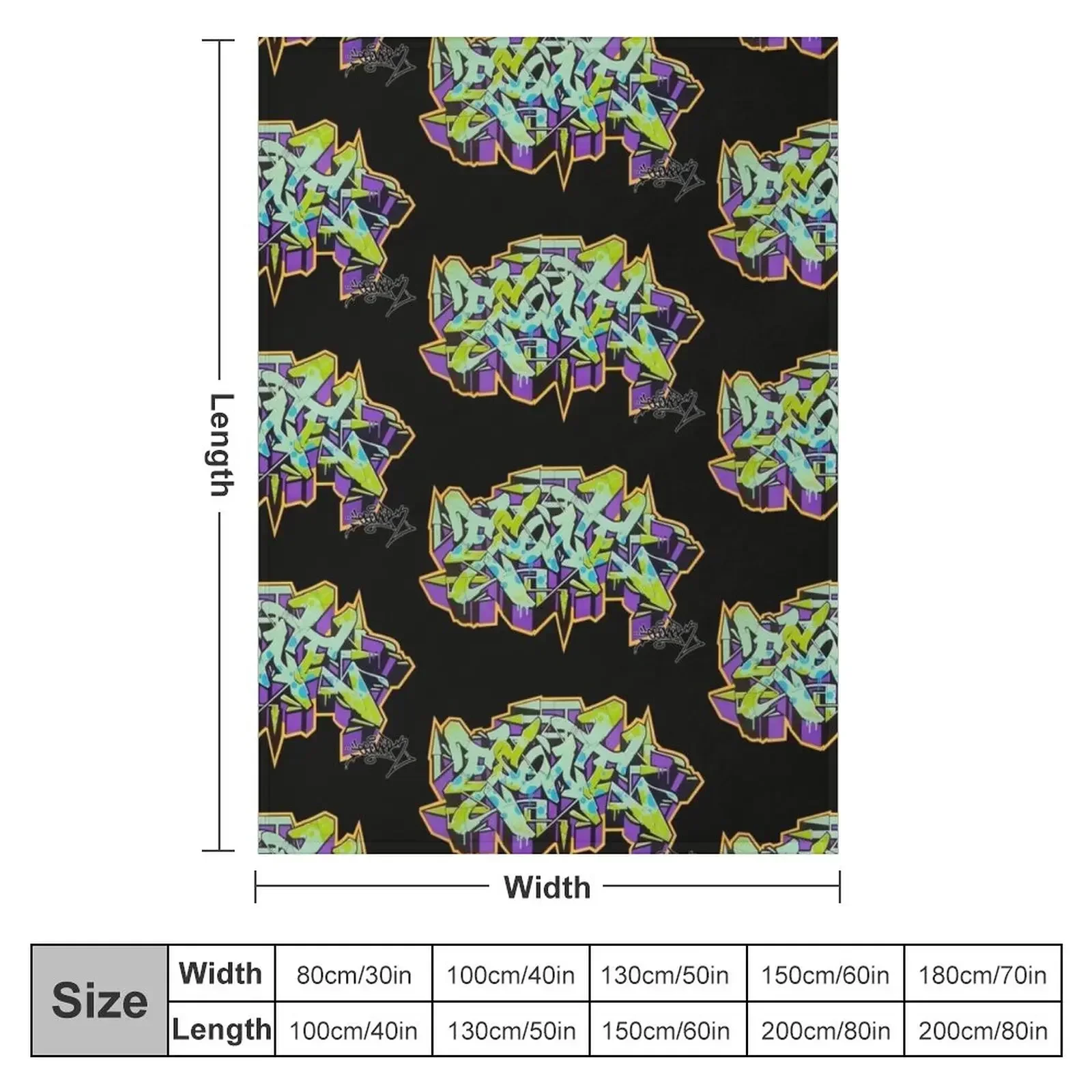 Фиолетовое одеяло в уличном стиле с граффити ESONE
