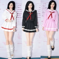16 female soldier japanese sailor suit sexy school uniform set casual mini pleated skirt for 12 inches action figue model
