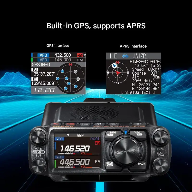 Фото Радиостанция YAESU FTM-510DR/DE C4FM, цифровая/аналоговая, двухдиапазонная (VHF/UHF), мобильная, 50 Вт, высокая мощность, автомобильная, рация, большая дальность действия №5
