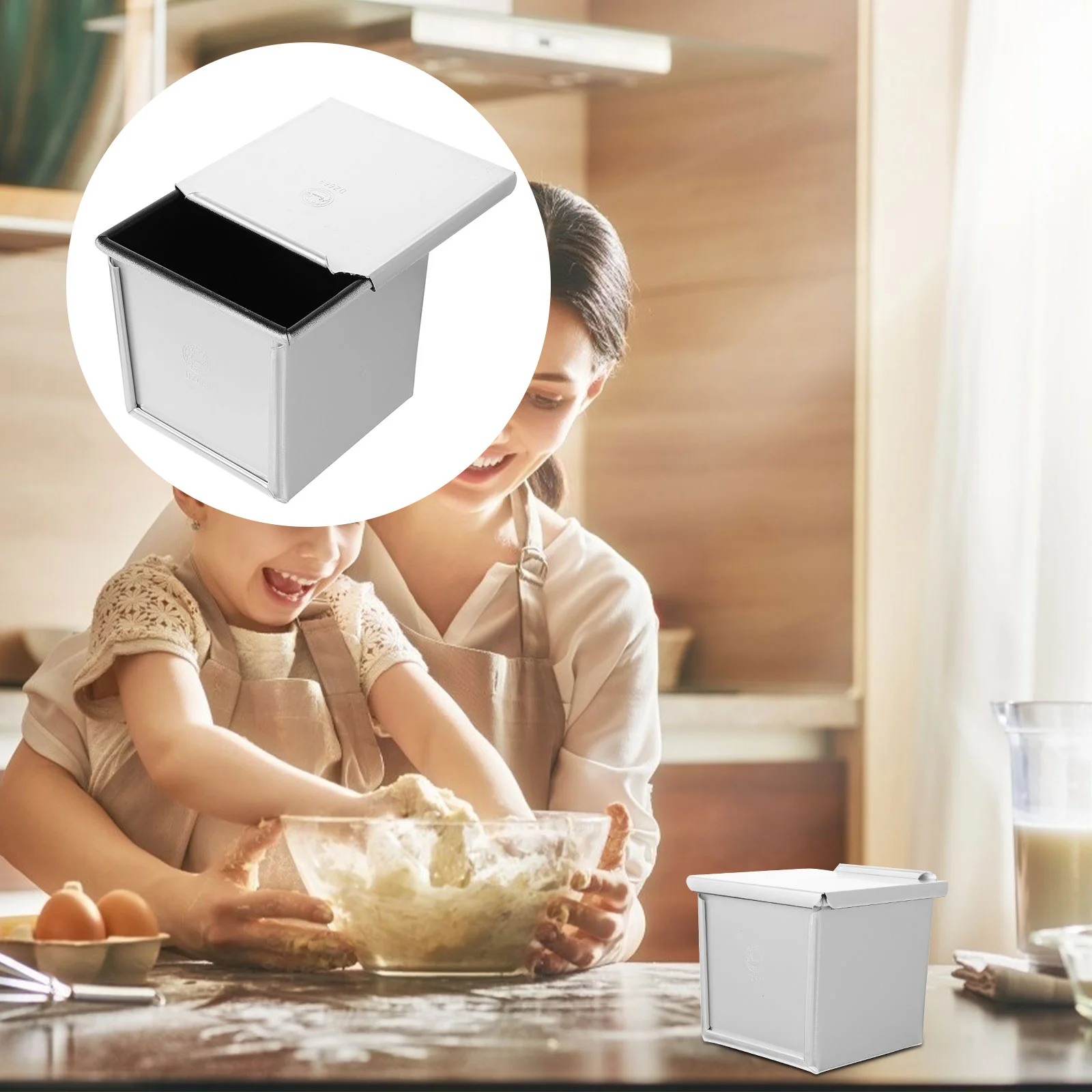 

Toast Mold Loaf Bread Pan Baking Molds Square Pans Box Sandwich Bakeware Flat Mini Making Aluminum Lidpullman Tins