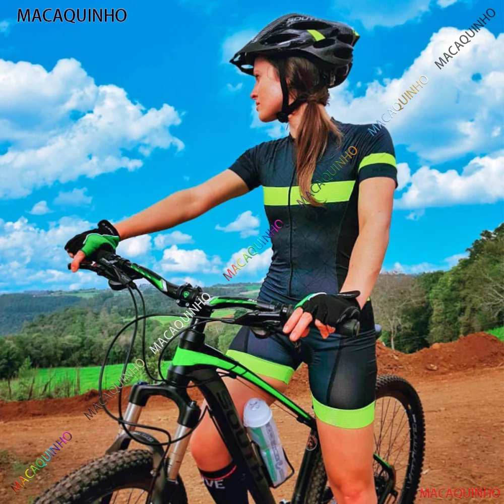 

Женский велосипедный комбинезон с коротким рукавом