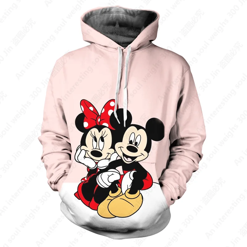 2022 New Disney Mickey and Miniature Collection Sweatshirts Men's Ladies Tops Printed Loose Casual Hoodie Kids Fashion Couple Sh