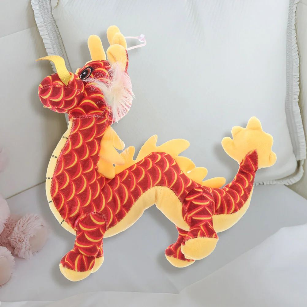 

Statue Desktop Decor Plush Chinese Style Mascot Model Stuffed Figurine Child