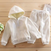 autumn and winter newborn baby girls boys outfit set childrens thickened letter david fleece two piece set