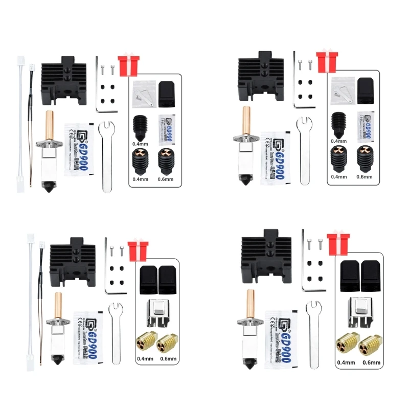 

Для Bambu Lab X1 Hotend модернизированный биметаллический медный нагревательный блок с терморазрывом CHT, закаленный сопла,
