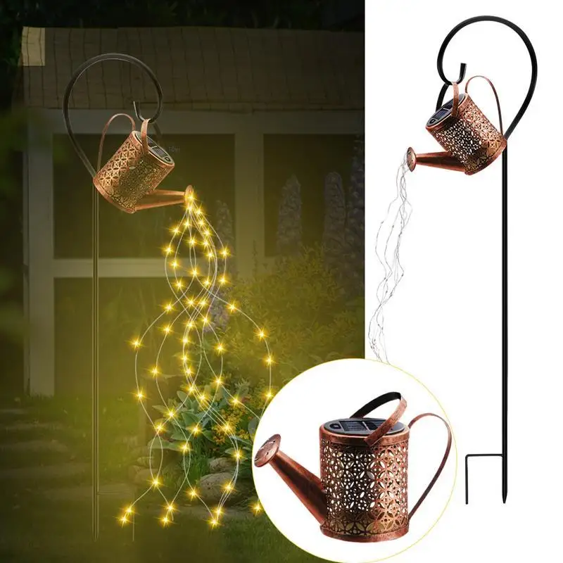 

Solar Garden Lights Outdoor Solar Powered Waterproof Decorative Kettle Light Lamp Waterproof with Installed Light String