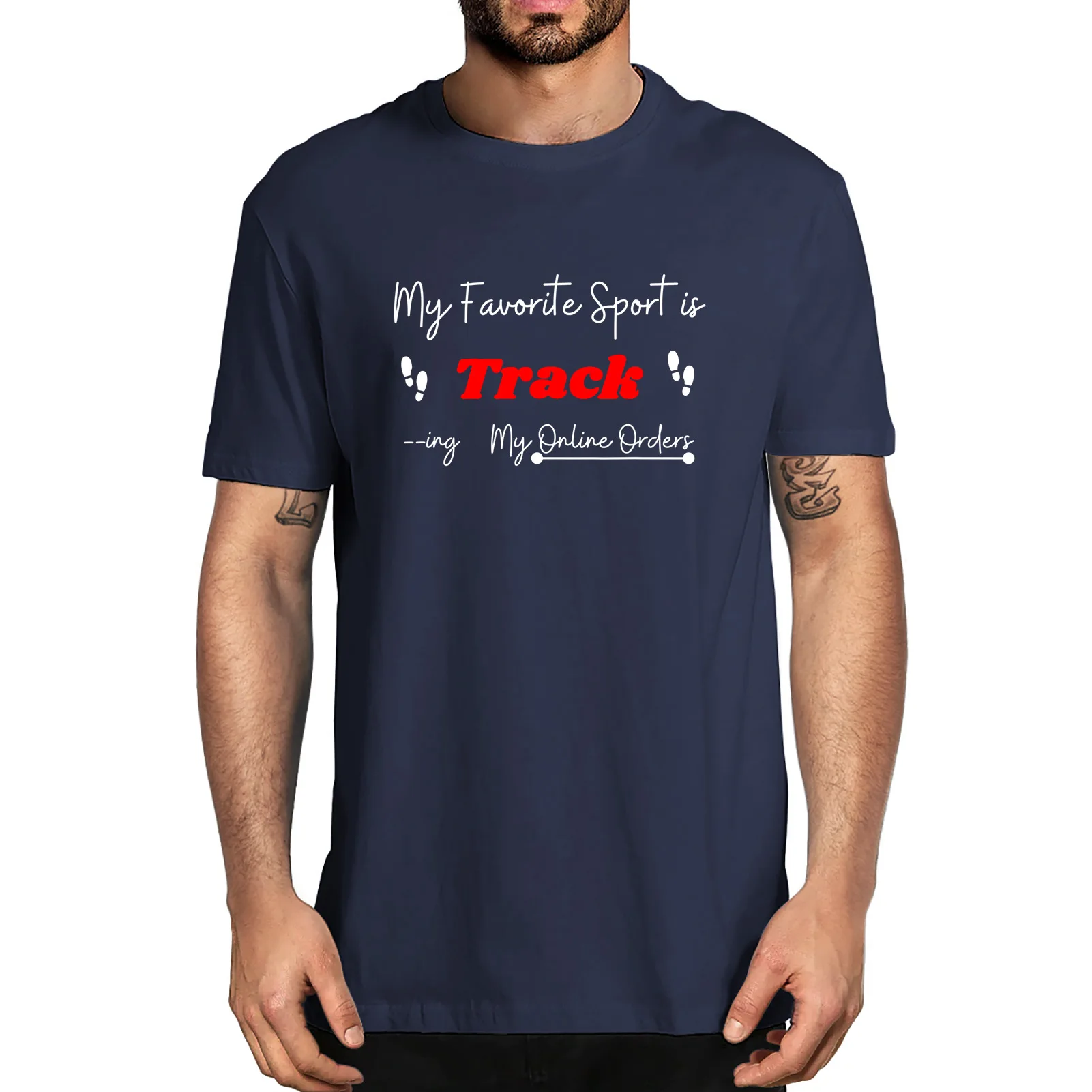

Unisex My Favorite Sport Is Tracking Vintage Men's 100% Cotton Funny Short Sleeve T-Shirt Streetwear Women Novelty Soft Top Tee