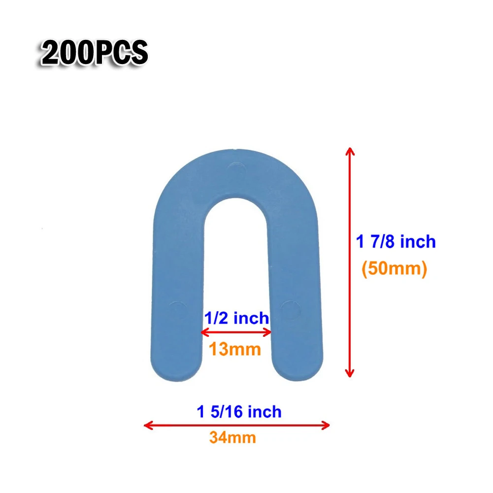 

200pcs Horseshoe Shims Tile Spacers U-shaped Horseshoe Horseshoe Shims Level Positioning Shims Spacers Tile Horseshoe Shims