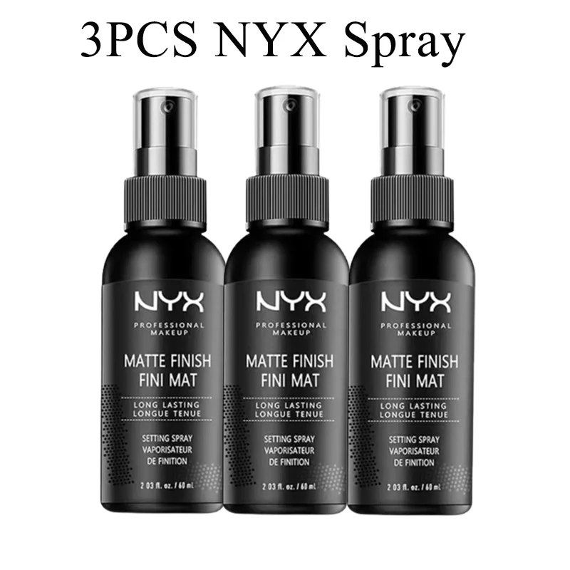 

3PCS NYX Makeup Setting Spray Fast-Forming Film Moisturizing Matte Non-Sticky Spray Oil Control Anti-Sweat Anti-Smudge 60ml