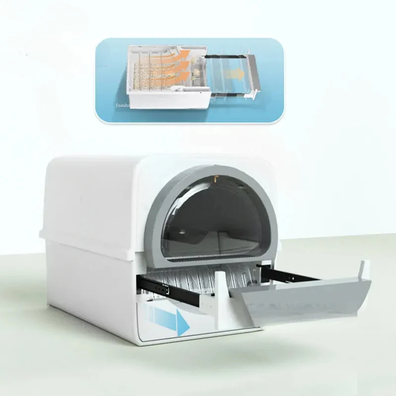 Полностью закрытая лопата для флиса ящик кошачьего туалета полуавтоматический