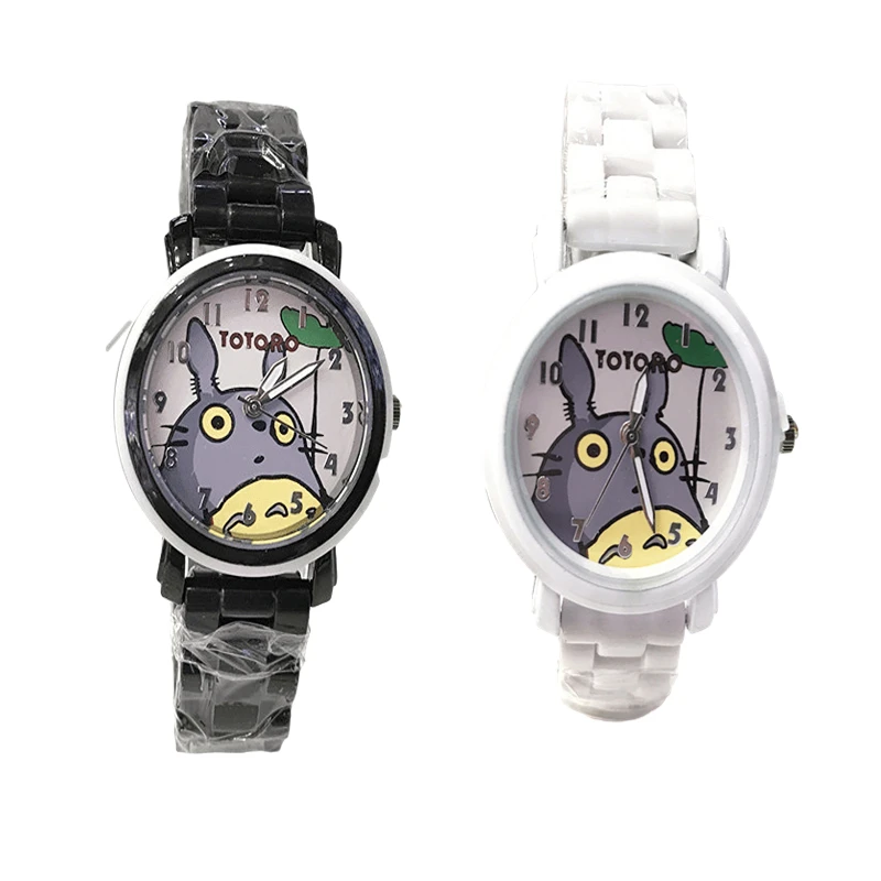 

Anime Peripheral Watch 2022 New Totoro Cartoon Children Student Imitation Ceramic Plastic Strap Waterproof Quartz Watch