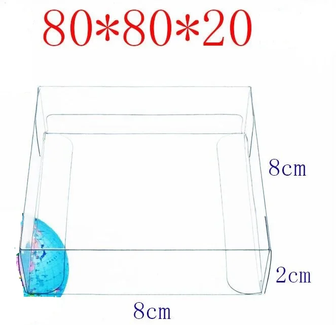 100 шт. прозрачные коробки из ПВХ 8x8x2 см игрушечный автомобиль подарочная коробка