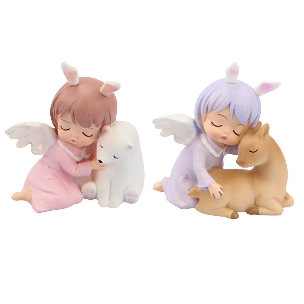

Resin Cake Ornament Figurines Christmas Baby Miniature Birthday Statues Statue Cupcake Girl Toppers Figurine Decorations Angle