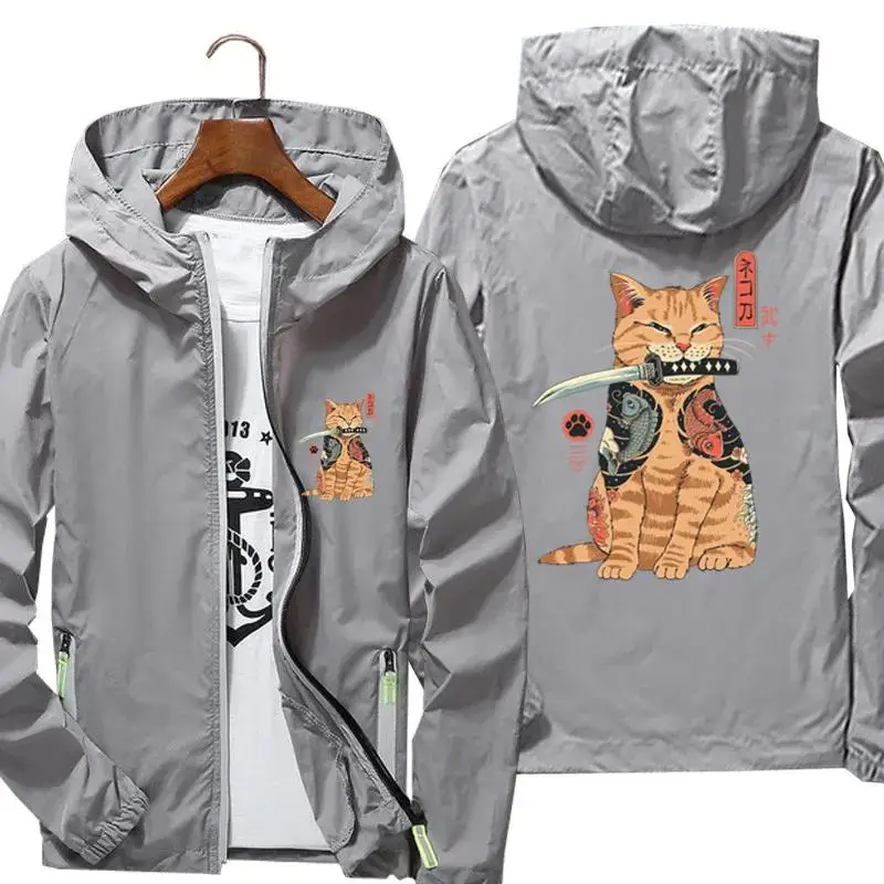 Ветровка мужская Светоотражающая тонкая пляжная куртка-пилот в японском стиле