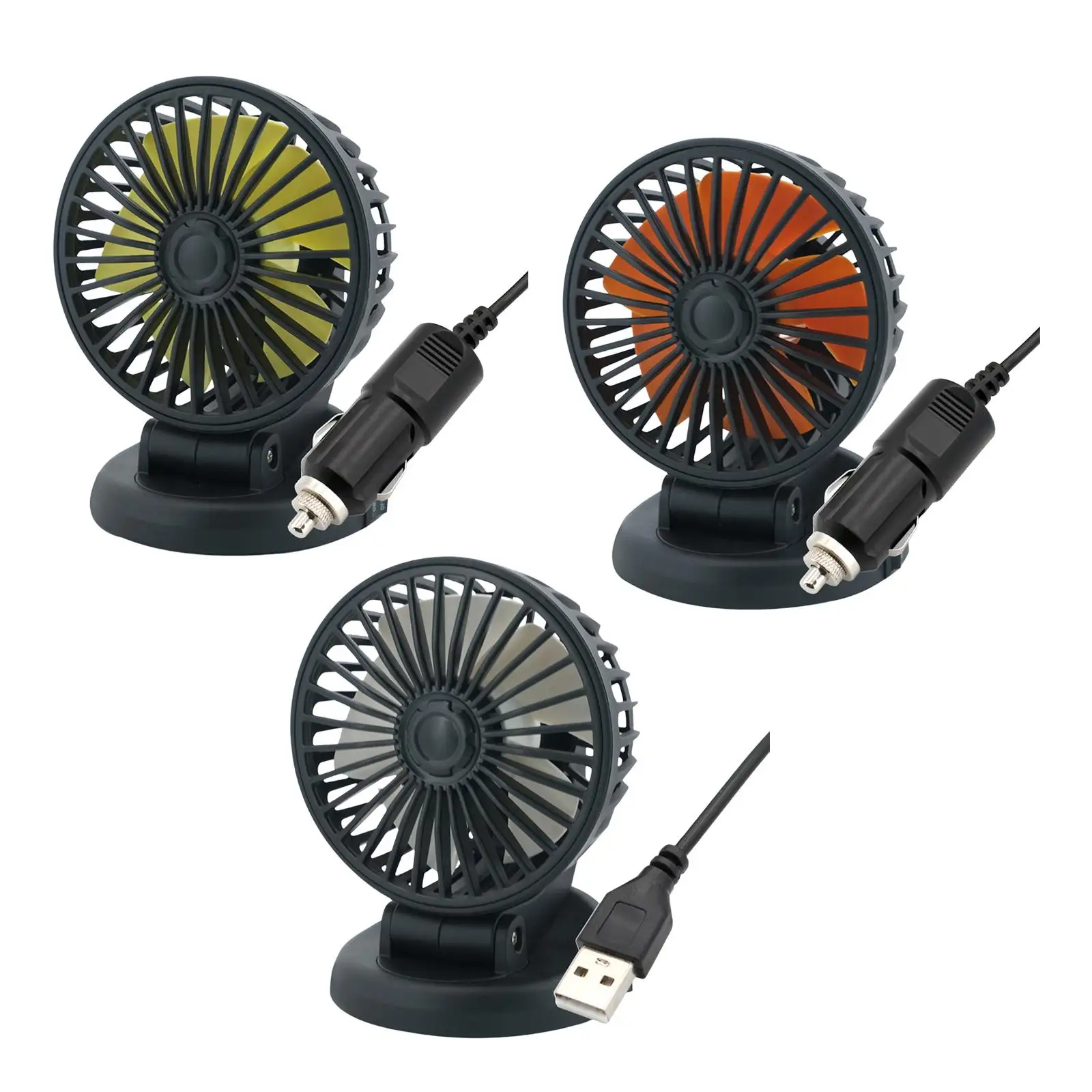 

360 Degree Rotatable Car Cooling Fan Speeds Adjustable Portable Fan for Car Car Fans for Boat RV Truck Vehicle SUV