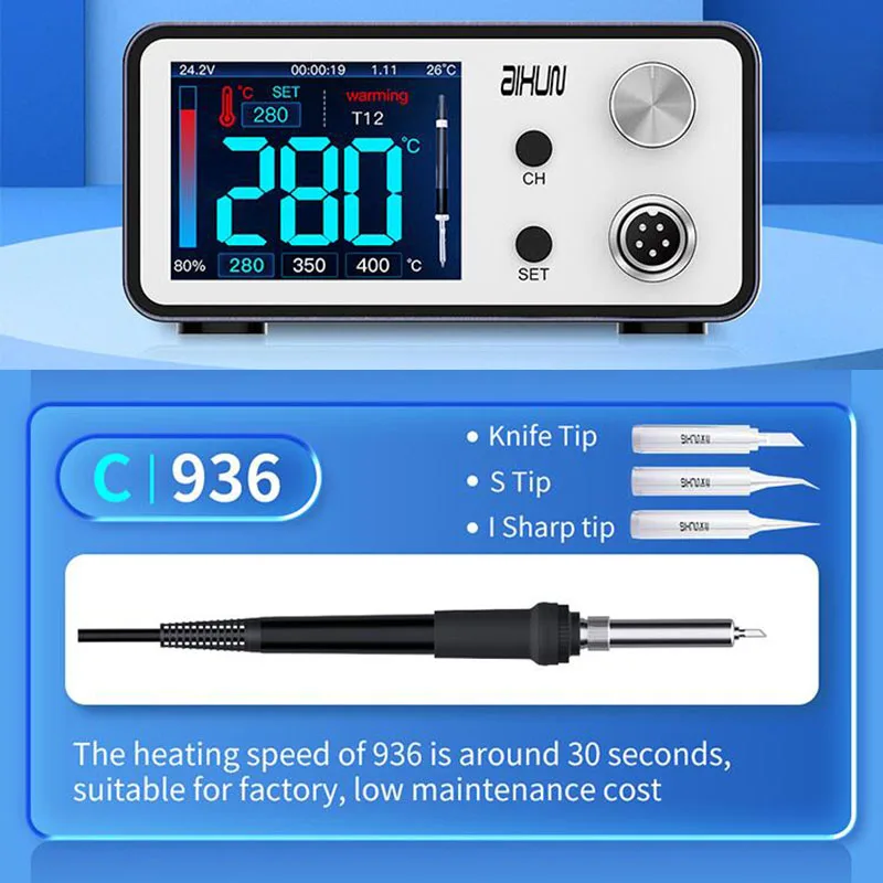 

JC AIXUN T3A T3B 200W Digital Soldering Station Mobile Phone Repair Tool Electric Solder Iron Tool with T245 T12 936 Handle Tips