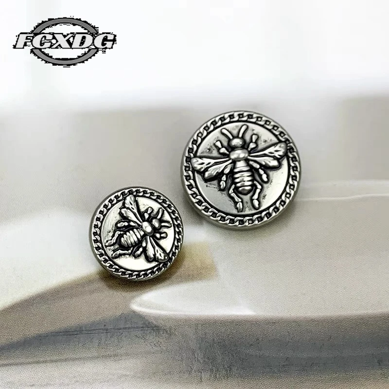 

10pcs 20mm Snap Buttons for Clothing Fashion Bee Design Vintage Buttons for Coat Garment Decoration Accessories Sewing Buttons