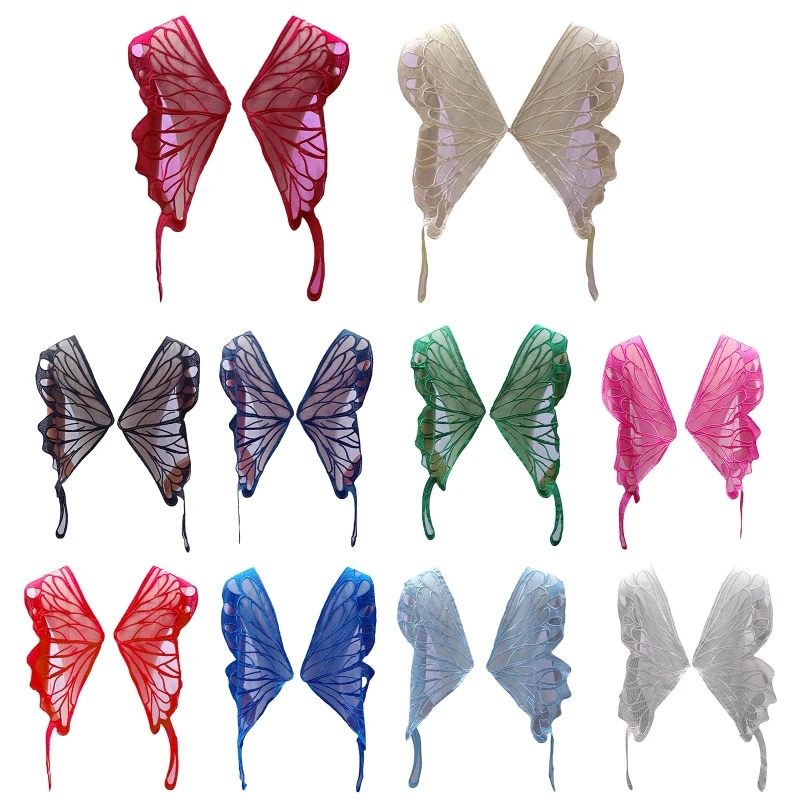 

1 Pair Embroidered Butterfly Wings Back Collar Gown Appliques Lace Mesh Corsage Patches for Dress DIY Crafts Decoratin Stage