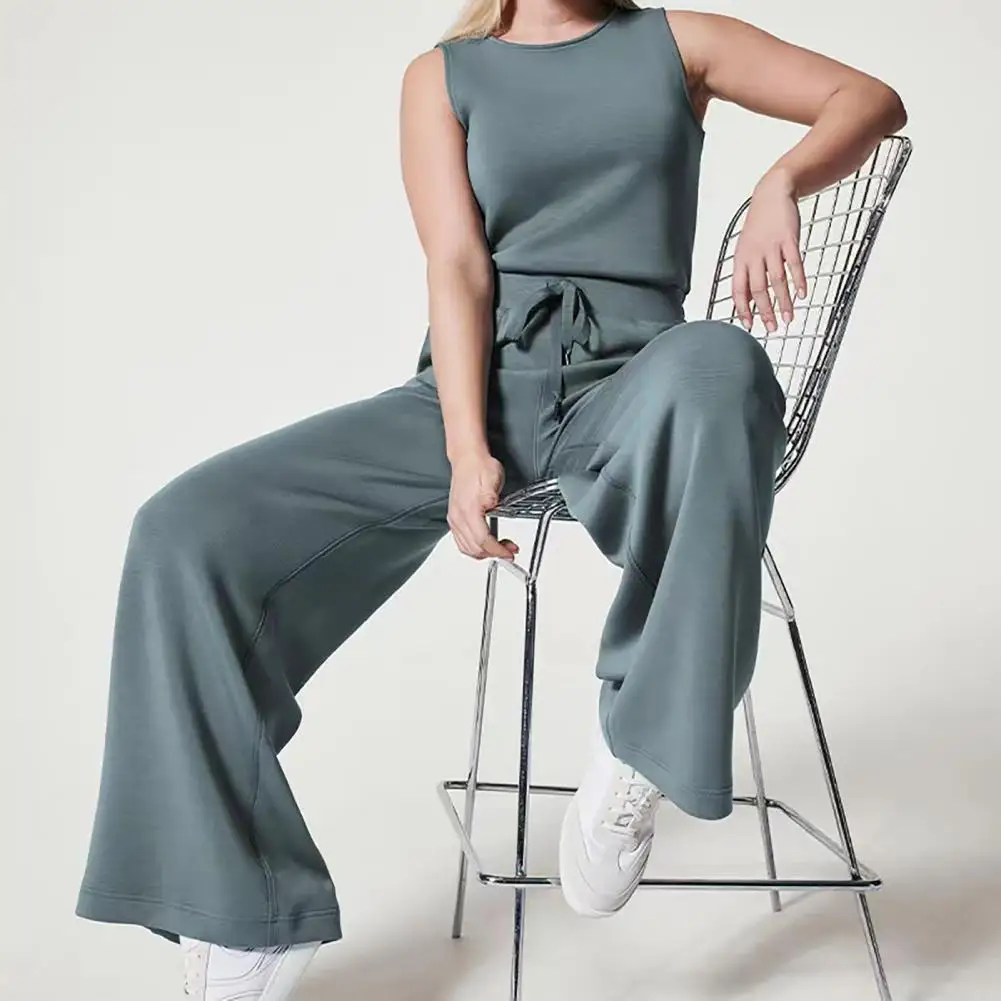 

Popular Women Trousers Sleeveless All Match Cotton Blend Women Jumpsuit Casual Streetwear