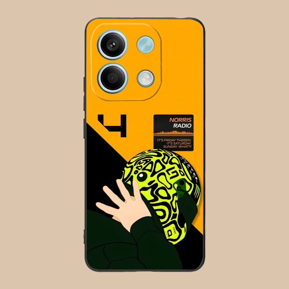 F1 Lando Norris Mobile Cell Phone Case for Xiaomi POCO M6 M5 M4 M3 X6 X5 X4 X3 F6 F5 F4 F3 F2 C40 Pro GT 5G Black Cover Shell